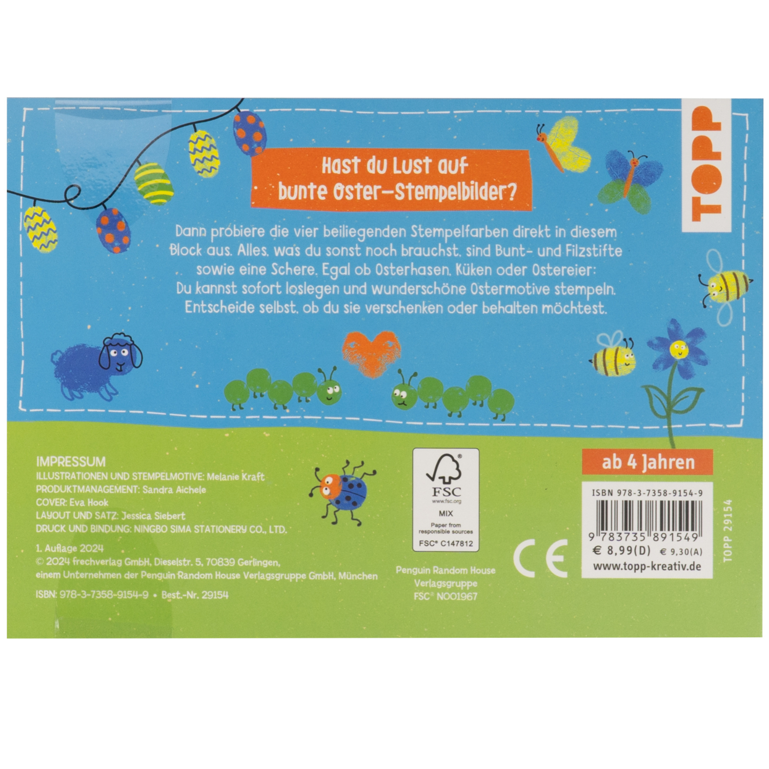 Fingerstempeln Bastelblock Ostern von frechverlag