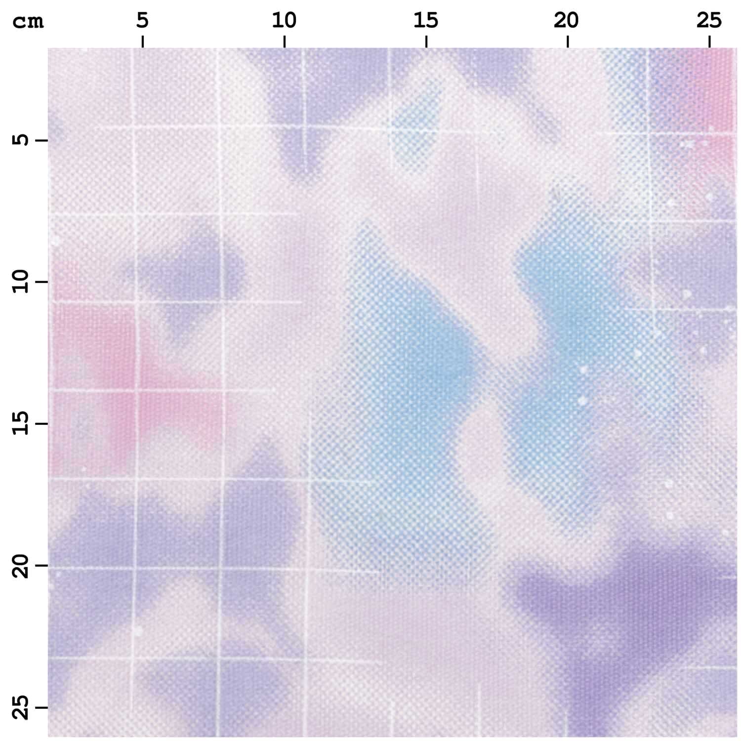 Stoffabschnitt Canvas Camouflage Raster 50x140cm mit abstraktem Muster in Rosa, Blau und Lila von Rico Design.
