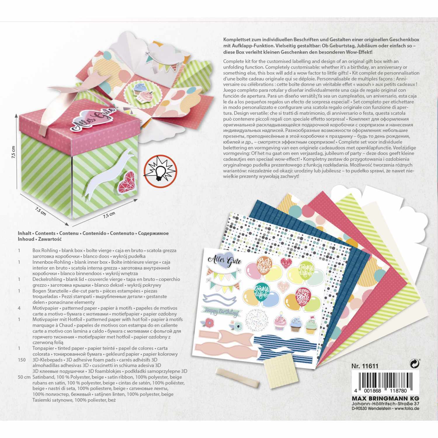 Explosionsbox Bastelset Party von Max Bringmann 