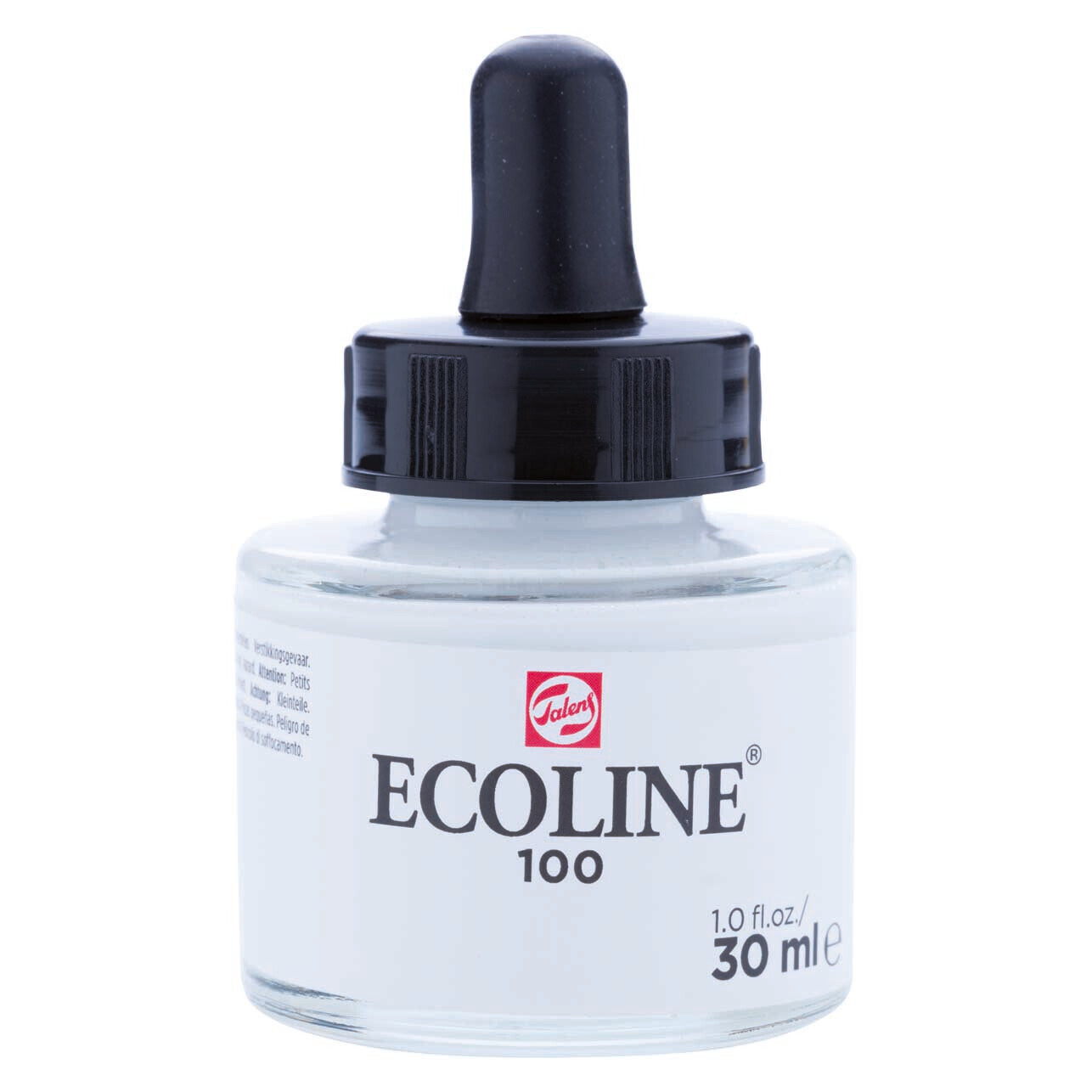 Flüssige Wasserfarbe 30ml von Ecoline in Weiß mit Pipettenverschluss, ideal für kreative Projekte.