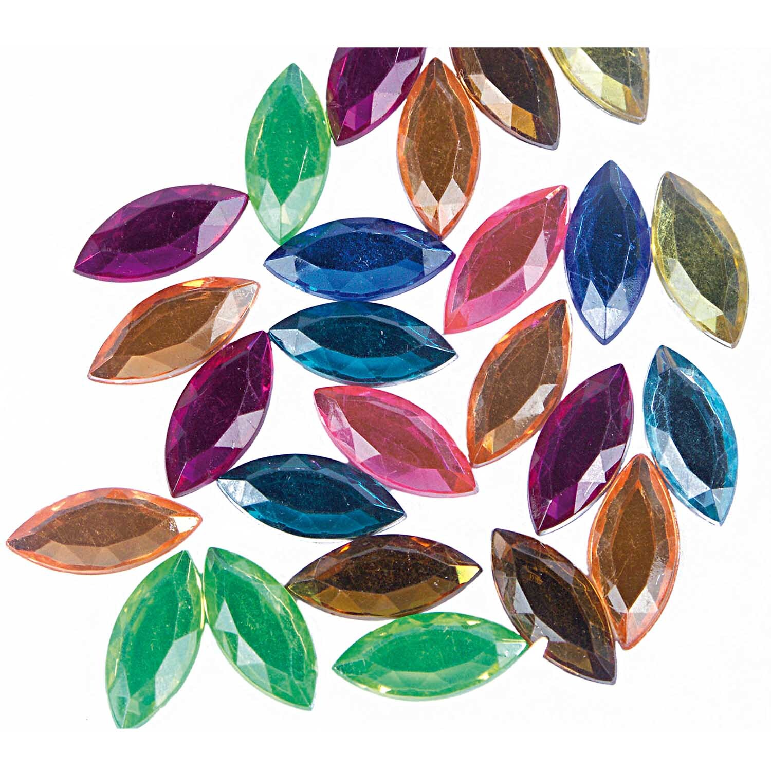 Strass Blätter mehrfarbig 100 Stück von Rico Design. Verschiedene Farben in Blattform, ideal für kreative Projekte.