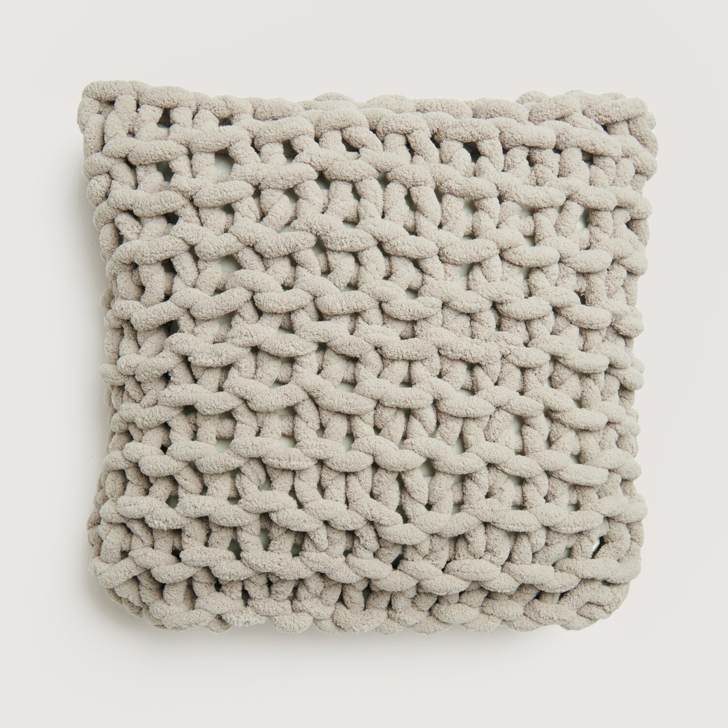 Home Special Chenillove Super Big Kissen in Naturfarbe, gestrickt, von Rico Design, 300g.