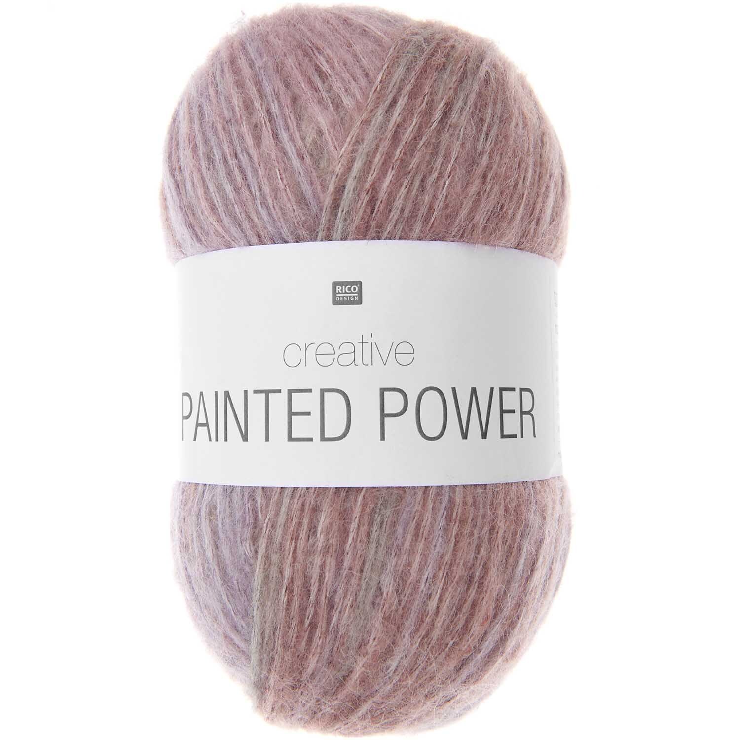 Creative Painted Power Strickgarn in Rosa von Rico Design, ideal für Pullover und Deckenprojekte.