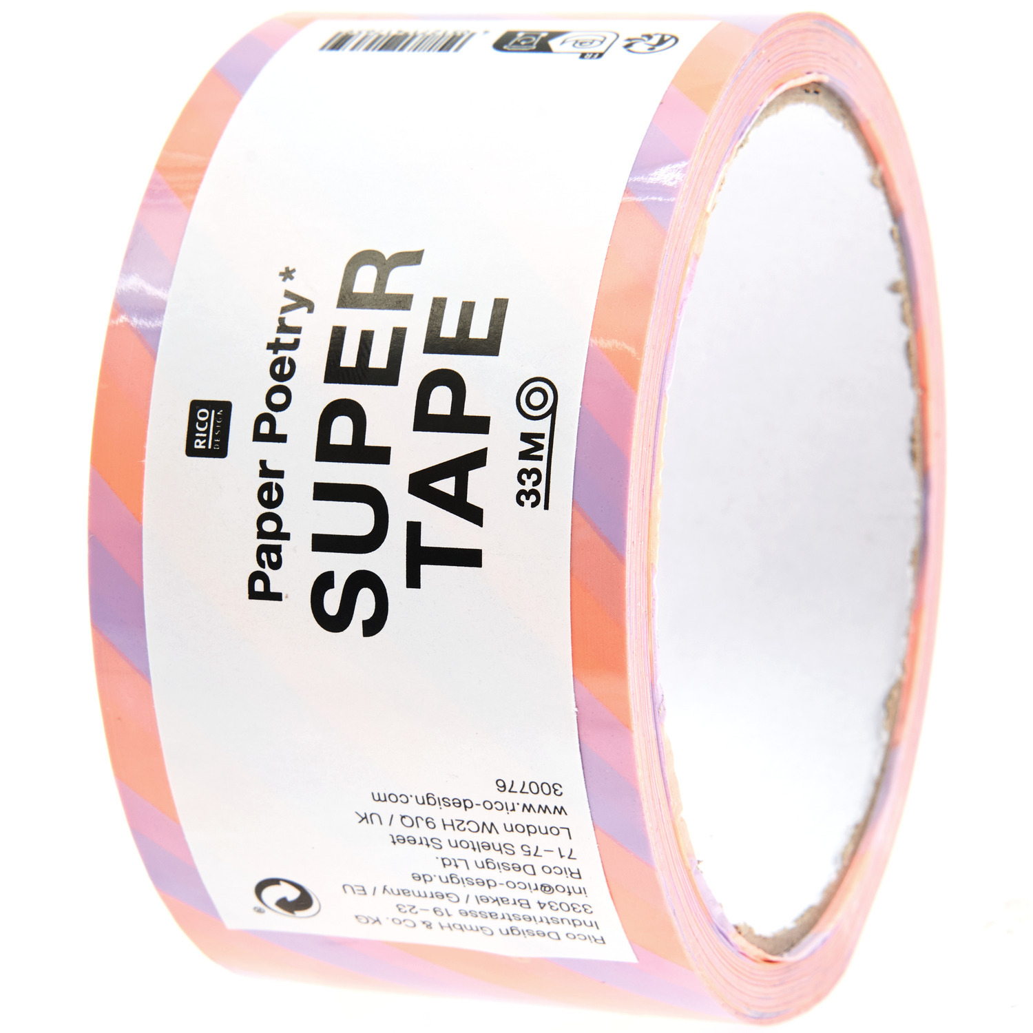 Paper Poetry Paketklebeband Flieder/ Neonorange  5cmx32m von Rico Design