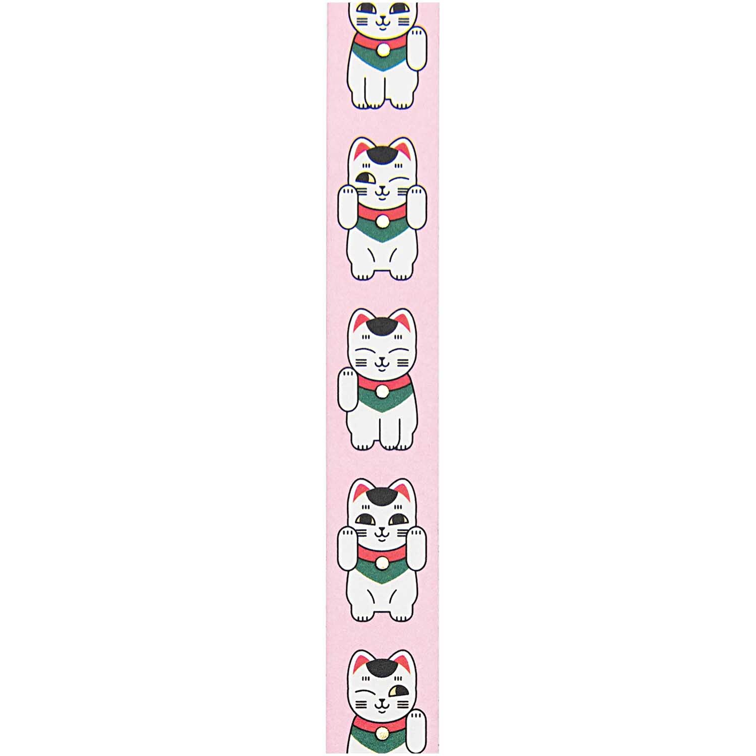 Paper Poetry Tape Jardin Japonais Winkekatze zeigt rosa Klebeband mit Winkekatzen-Motiv. Ideal für kreative Projekte. Marke: Rico Design.