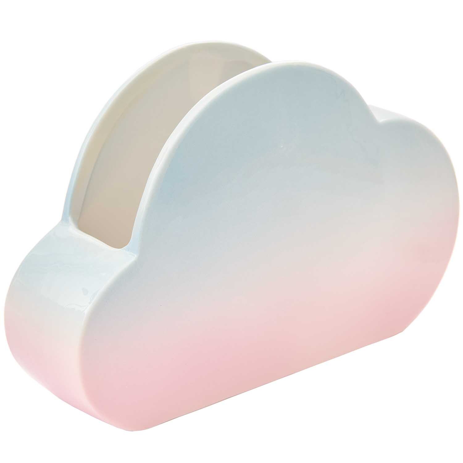 Keramik Vase Wolke 25x6x16cm in Wolkenform mit sanftem Farbverlauf von Blau zu Rosa. Ideal für moderne Wohnräume.