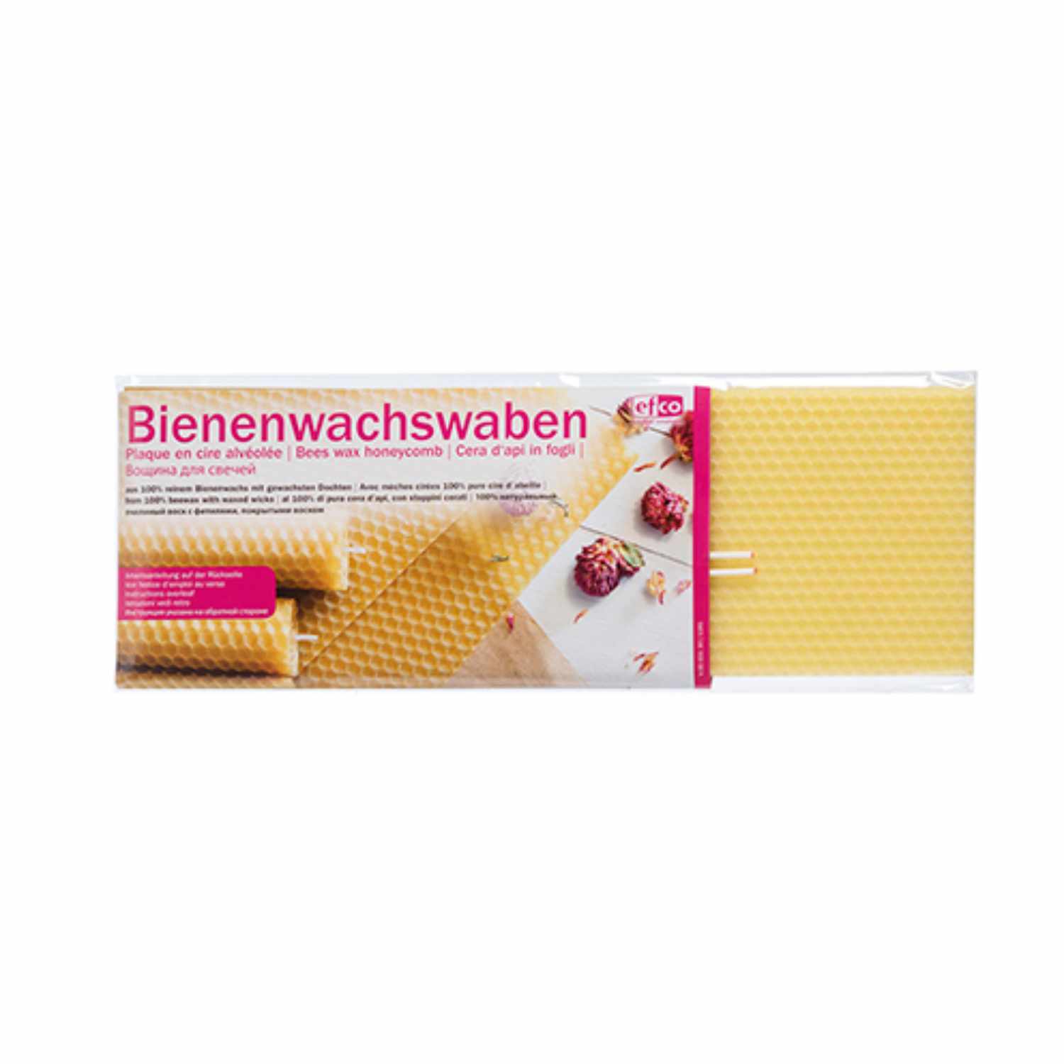 Bienenwachswaben 40x15cm mit Docht 2 Stück von efco creative