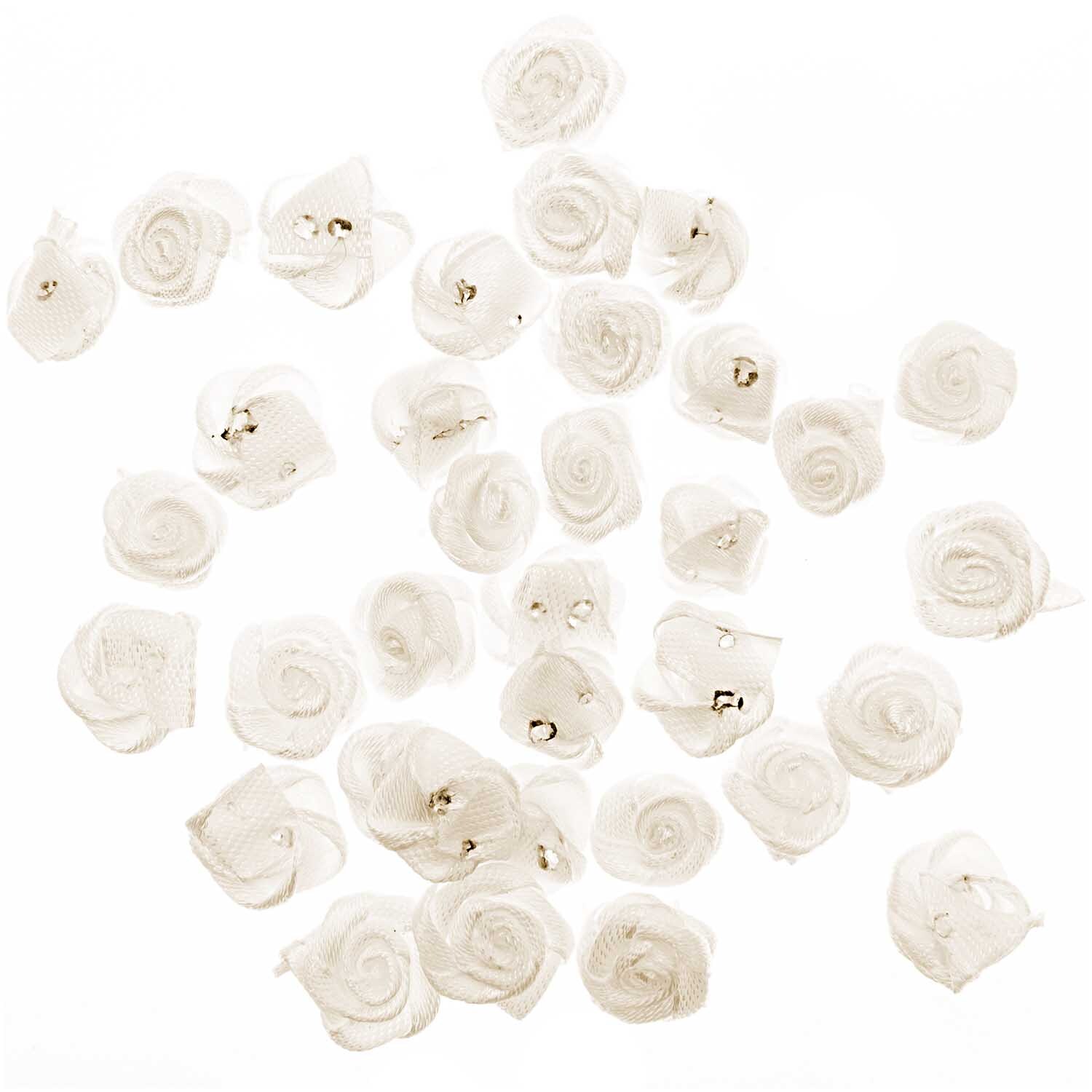 Dior-Röschenköpfe creme 36 Stück, dekorative Stoffblüten von idee. Creativmarkt, ideal für kreative Bastelprojekte und elegante Dekorationen.