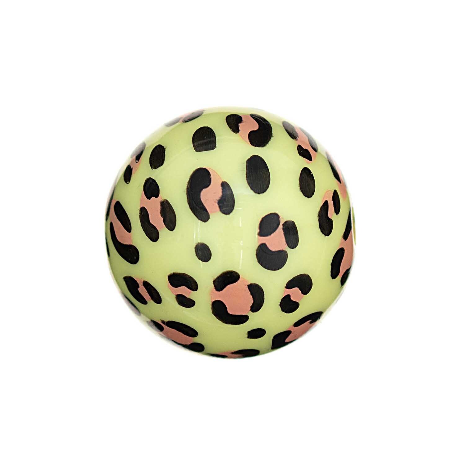 Perlen Acid Leo 16mm 6 Stück von Rico Design mit gelbem Hintergrund und Leopardenmuster. Ideal für kreative Projekte.
