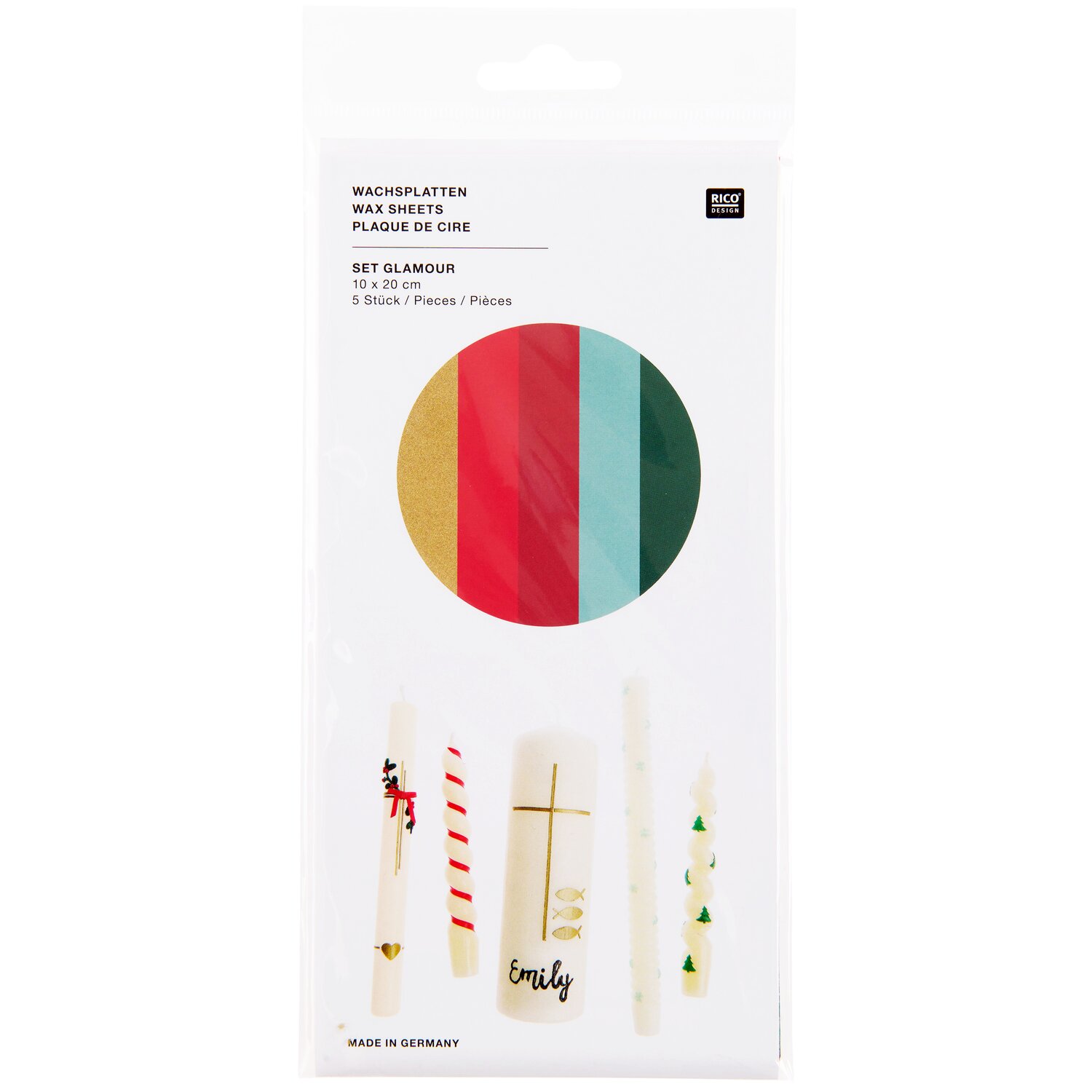 Wachsplatten Set Glamour 10x20cm von Rico Design