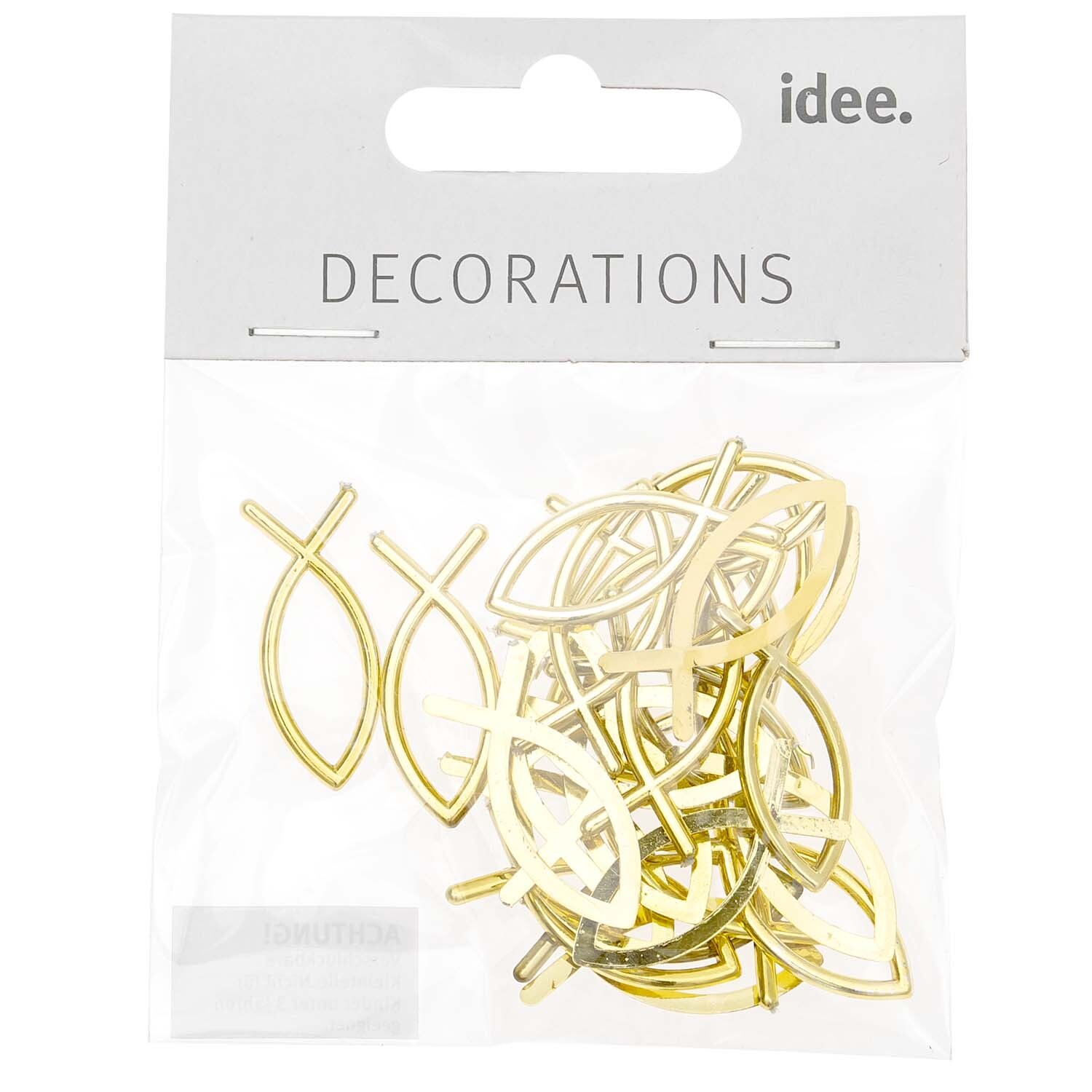 Streu "Fischsymbol" gold 3cm 24 Stück von idee. Creativmarkt 