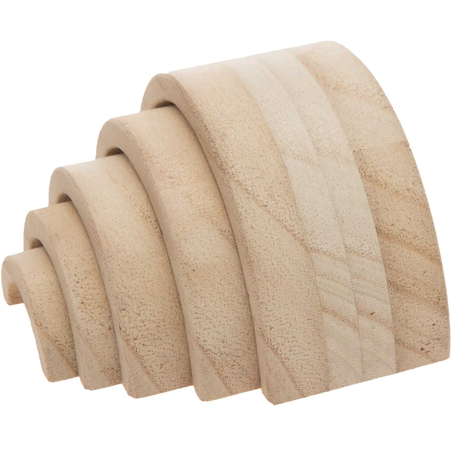 Holz-Regenbogen 12x6x5cm, 5-teilig. Naturfarbener, geschichteter Holz-Regenbogen von Rico Design, ideal für kreatives Spielen.