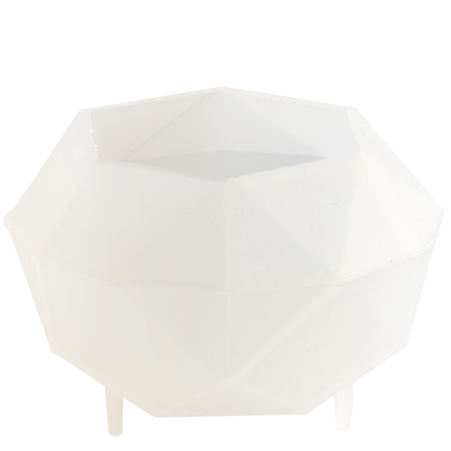 Silikon Gießform Diamant klein von Rico Design, weiß, mit facettierter Oberfläche, Ø5x3cm. Ideal für kreative Bastelprojekte.