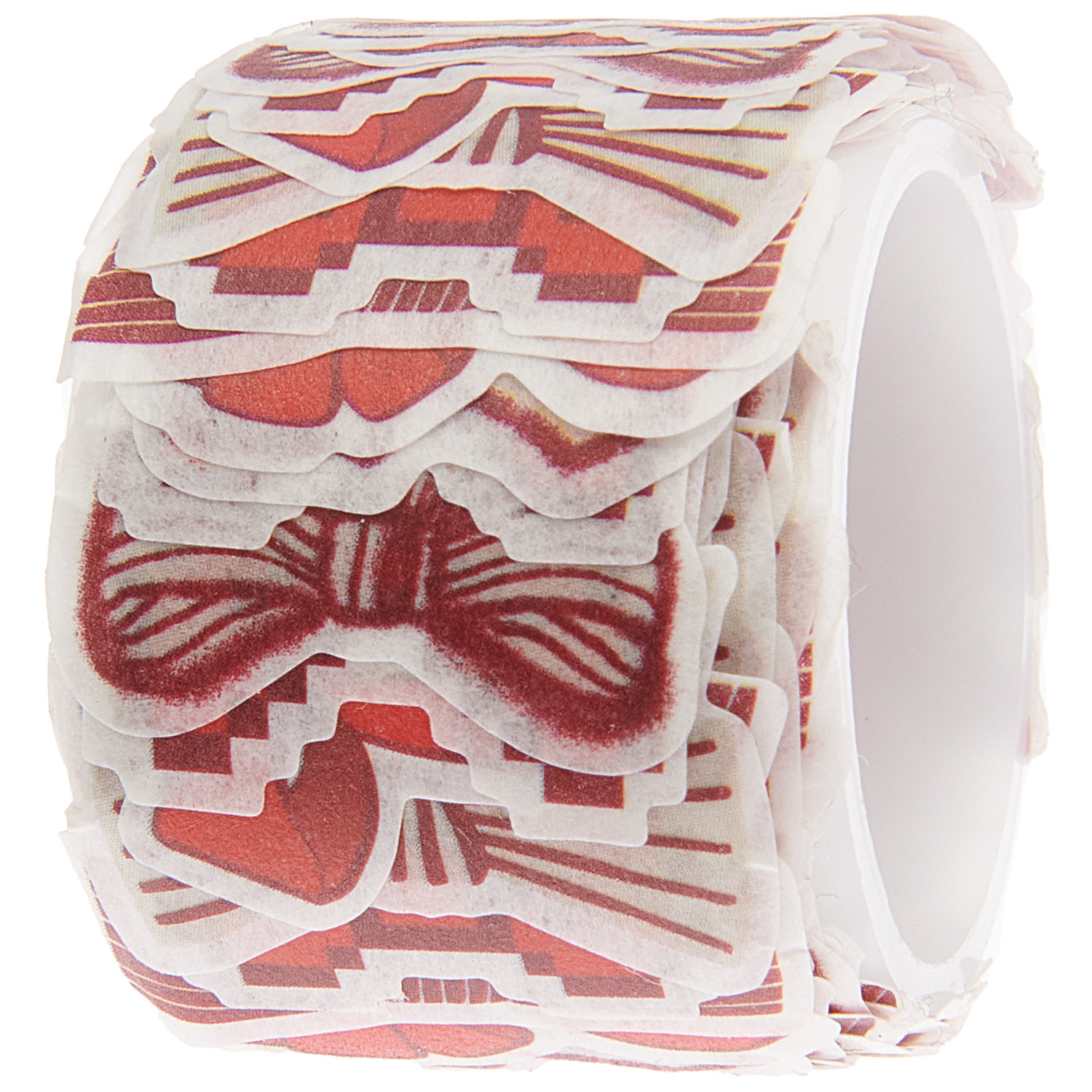 Paper Poetry Washi Sticker Schleifen, 200 Stück. Rote Schleifensticker auf Rolle von Rico Design. Ideal für kreative Bastelprojekte.