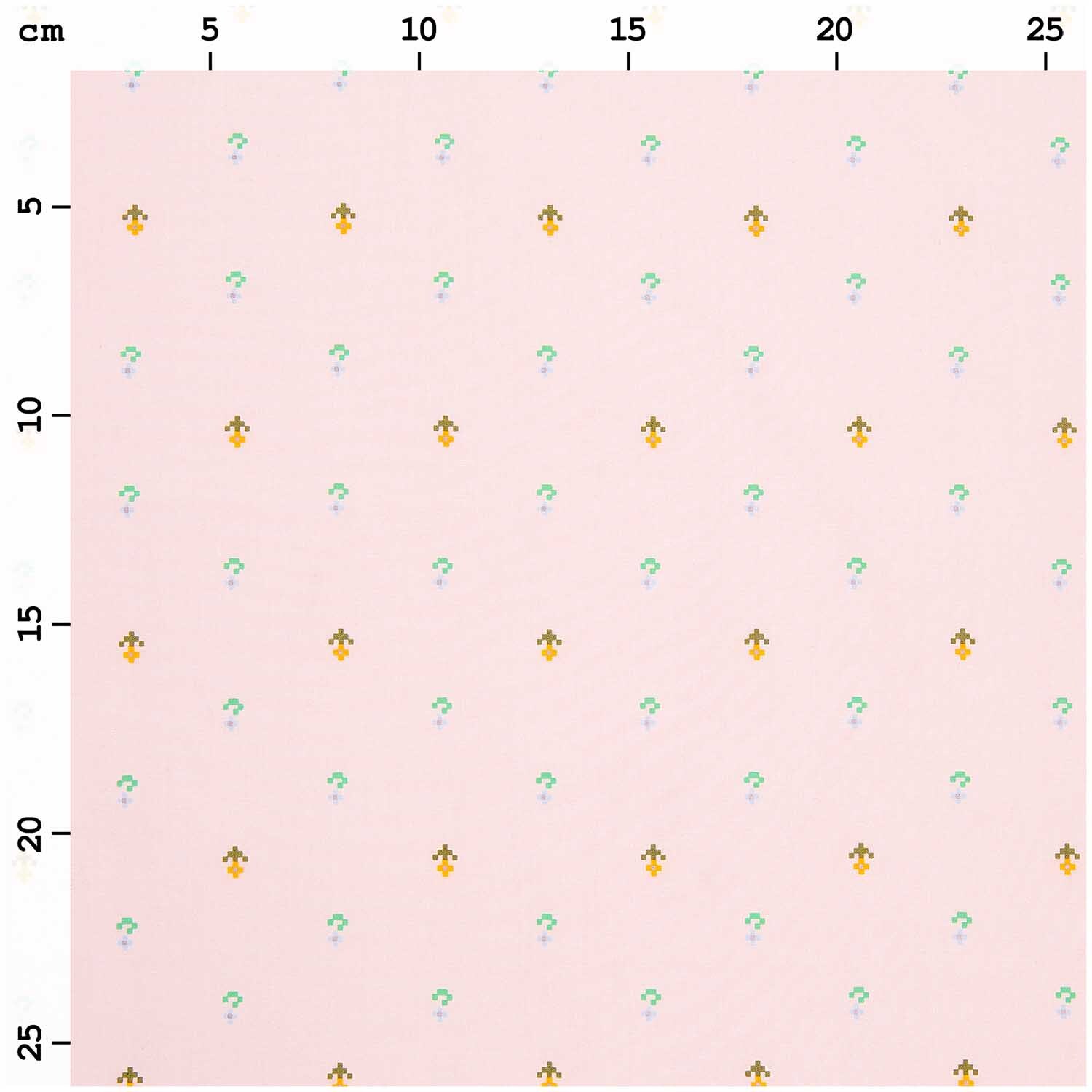 Stoffabschnitt Baumwoll-Popelin Pixel Blumen Rosa 50x140cm von Rico Design