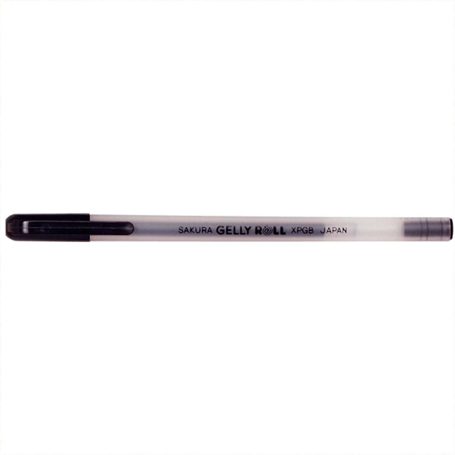 Gelly Roll Basic Gelstift in Schwarz von SAKURA, ideal für präzises Schreiben und Zeichnen.