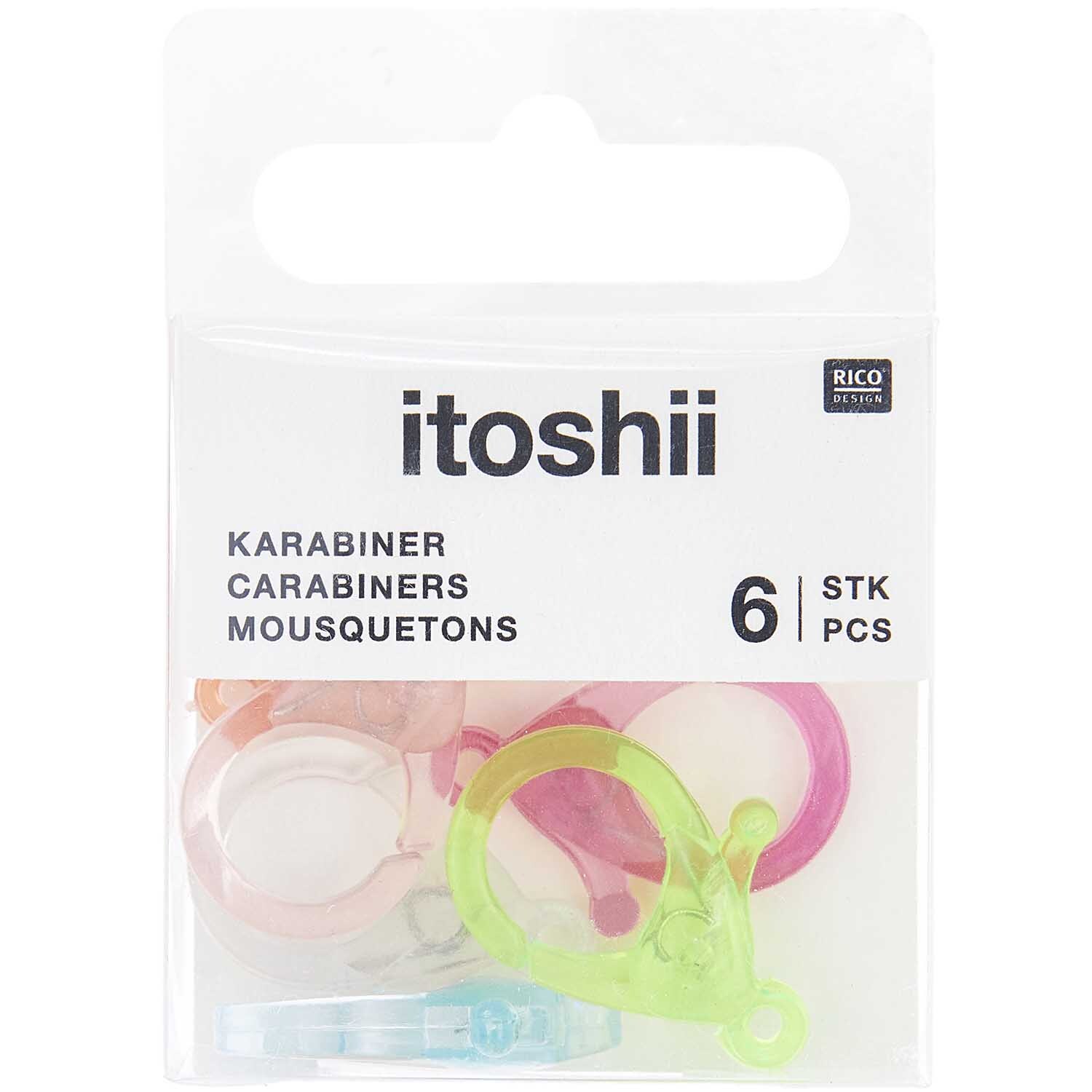 itoshii Karabiner Fashion Mix 16x25x6mm 6 Stück von Rico Design