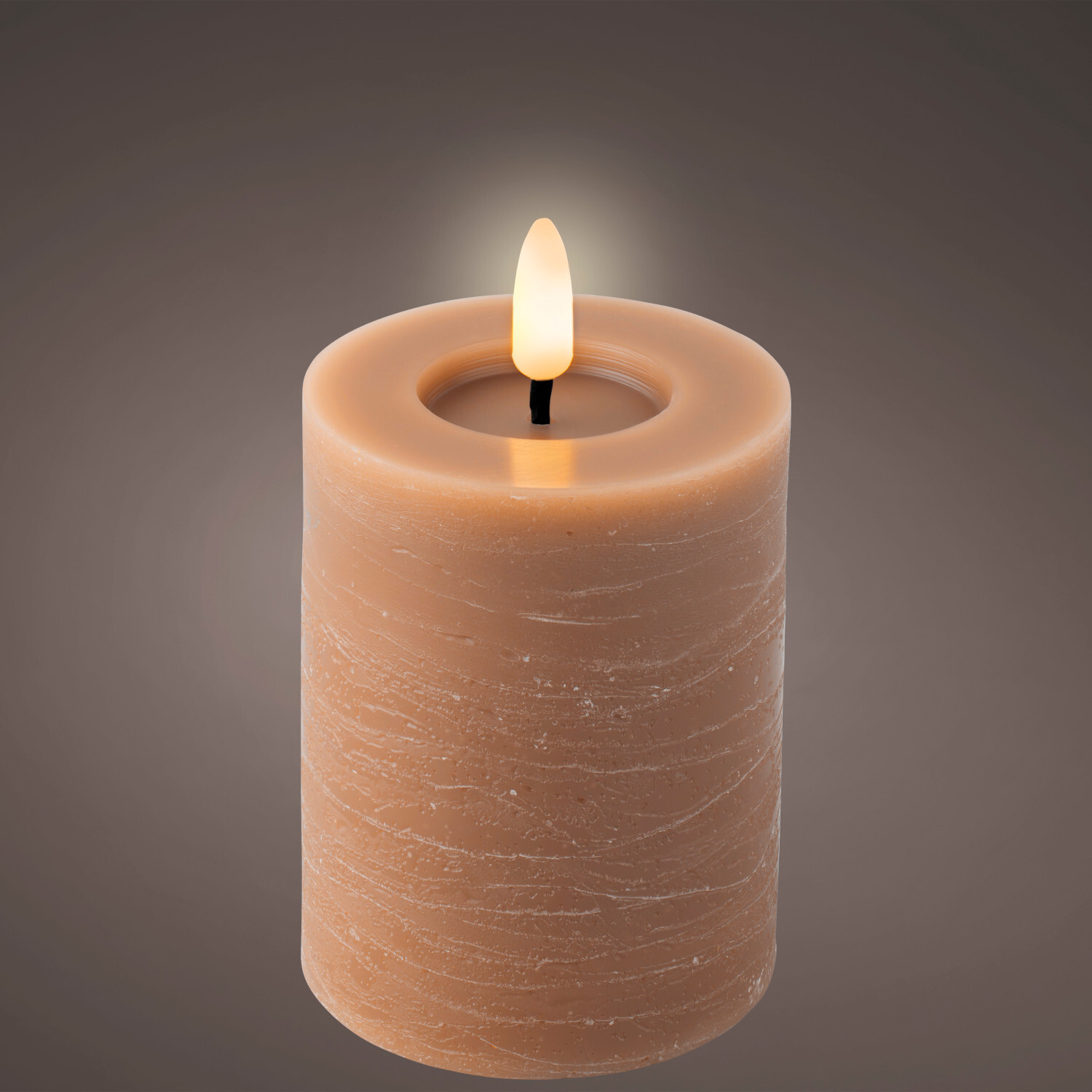 LED-Stumpenkerze marmoriert aus Wachs 11,3cm von Kaemingk 