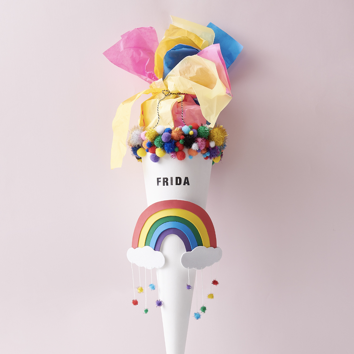 Bastelanleitung Regenbogenschultüte von Rico Design