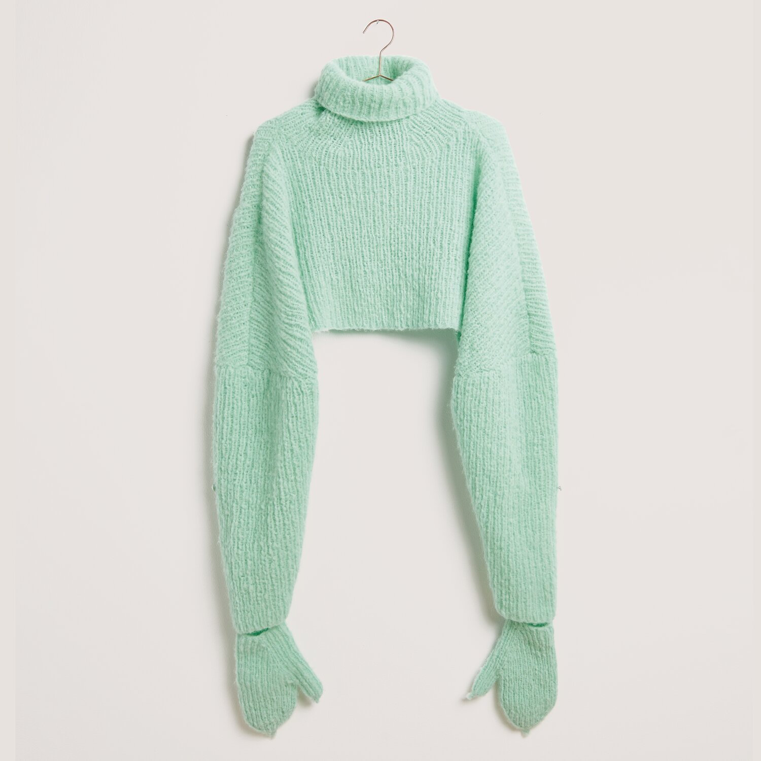 Strick-/Häkelset Pullover Modell 15 aus Made by Me No. 21 in Mint, gestrickt aus Luxury Pure Baby Alpaca. Ideal für Herbst-Winter.