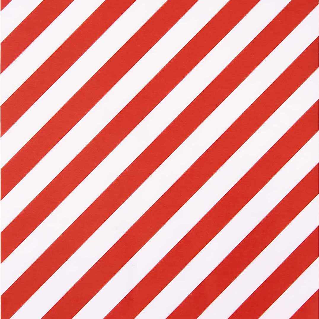 Paper Poetry Geschenkpapier mit diagonalen Streifen in Rot und Weiß, ideal für festliche Anlässe.