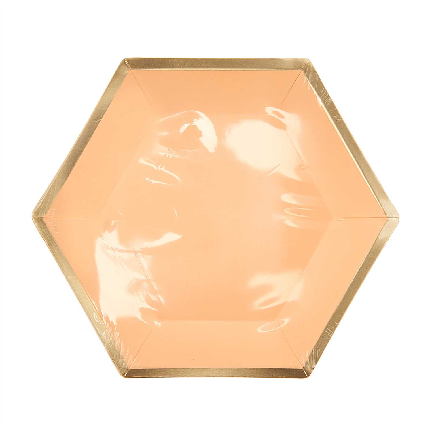 Pappteller Sechseck apricot-gold 16x13,5cm 10 Stück von Rico Design