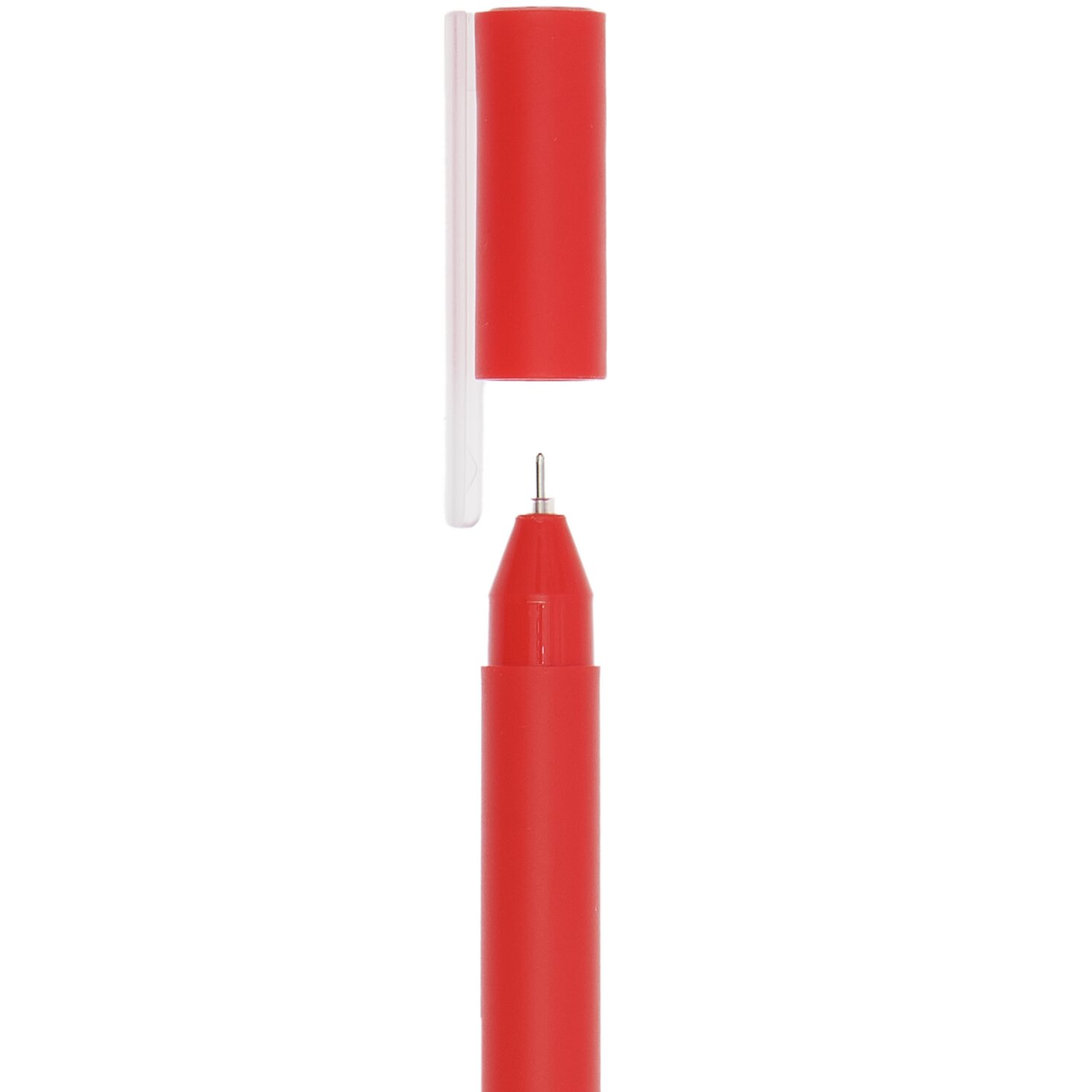 Paper Poetry Gelstift fein 0,4mm in leuchtendem Rot mit abnehmbarem Deckel, ideal für präzises Schreiben.