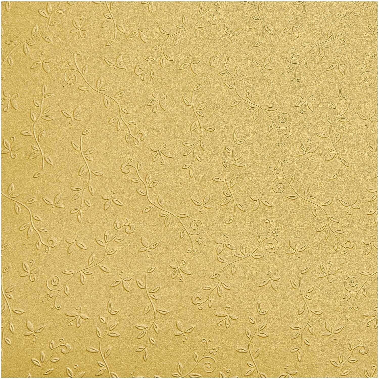 Prägekarton Ornament 50x70cm 220g/m² mit filigranem Muster in Gold von folia, ideal für kreative Projekte.
