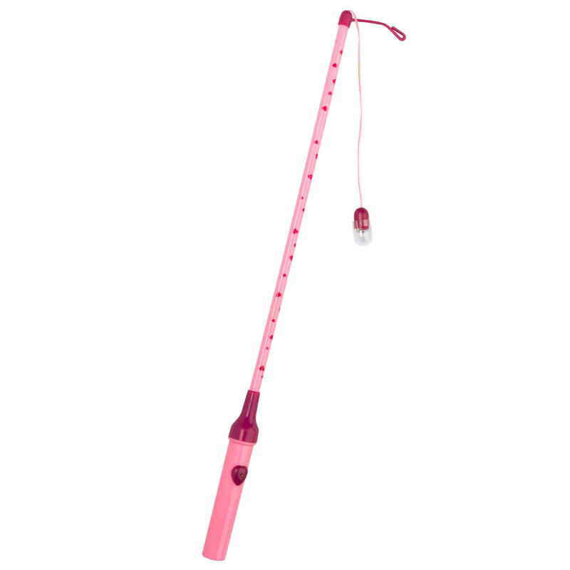 Laternenstab elektrisch mit Herzen, pink, 50cm. Der Stab ist schlank und hat ein Herzmuster. Ideal für stimmungsvolle Beleuchtung.