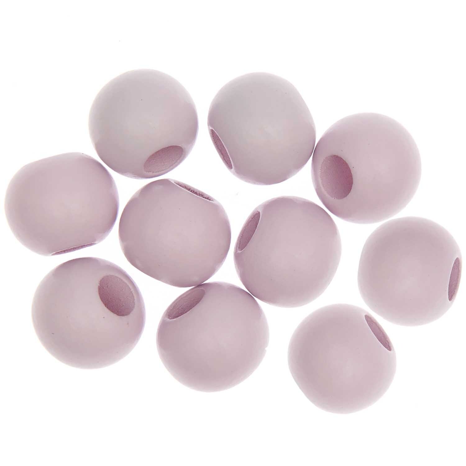 Makramee Perlen Holz rosa 20mm 10 Stück von Rico Design, ideal für kreative Bastelprojekte.