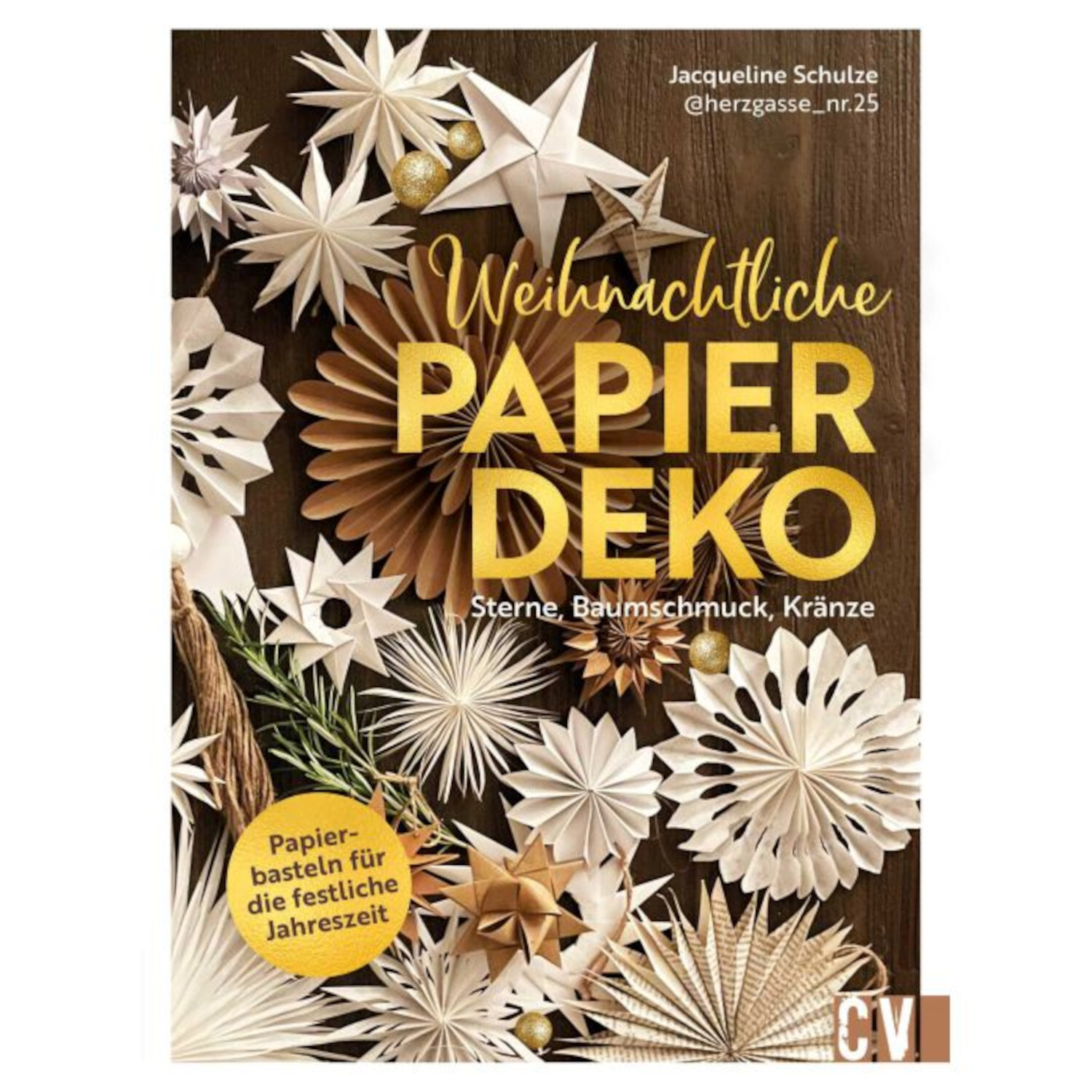 Weihnachtliche Papierdeko: Kreative Sterne und Kränze aus Papier für festliche Dekorationen.