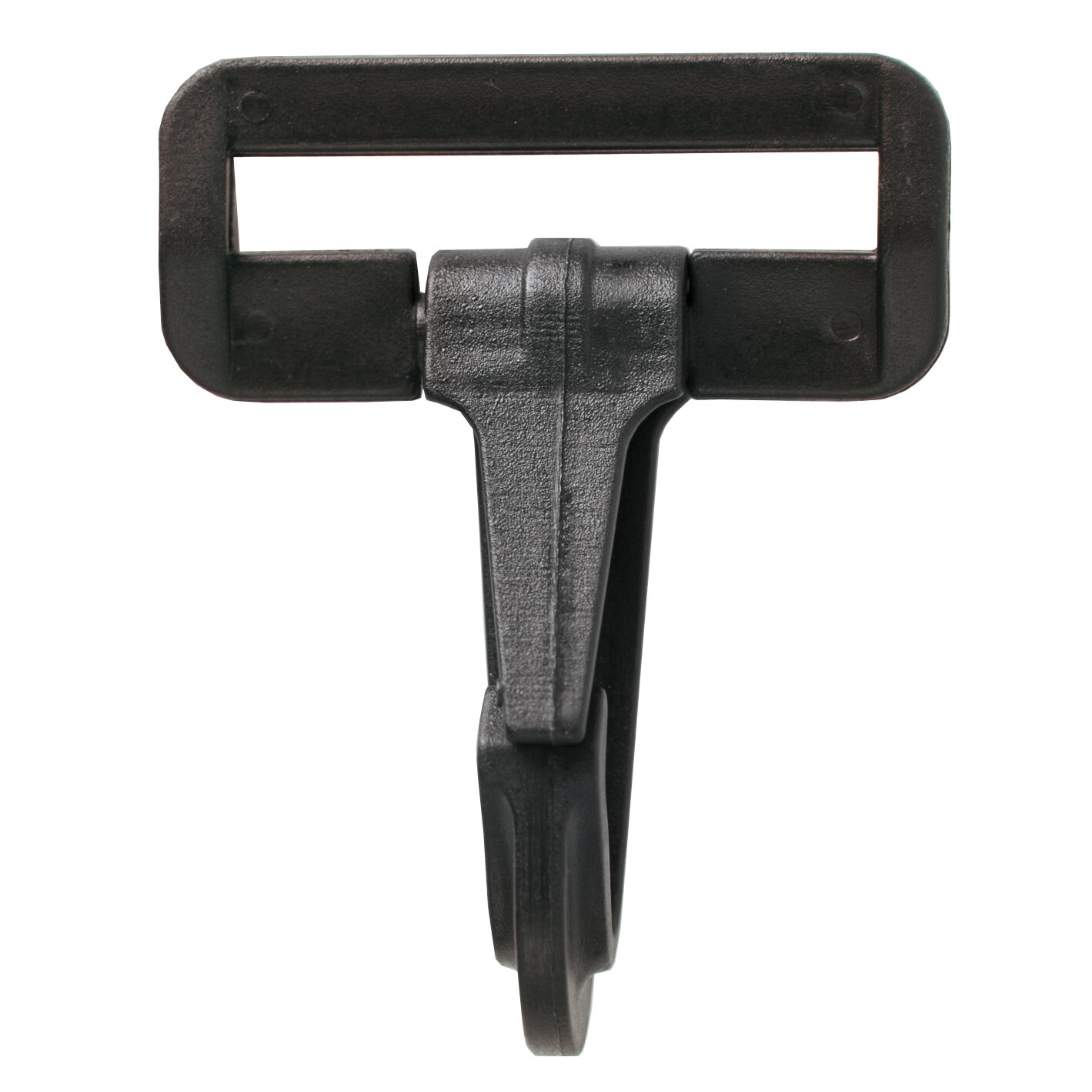 Karabinerhaken schwarz, 40mm, von Rico Design aus robustem Kunststoff, rechteckige Öse mit drehbarem Clip, ideal für Taschen, Gurte und Nähprojekte