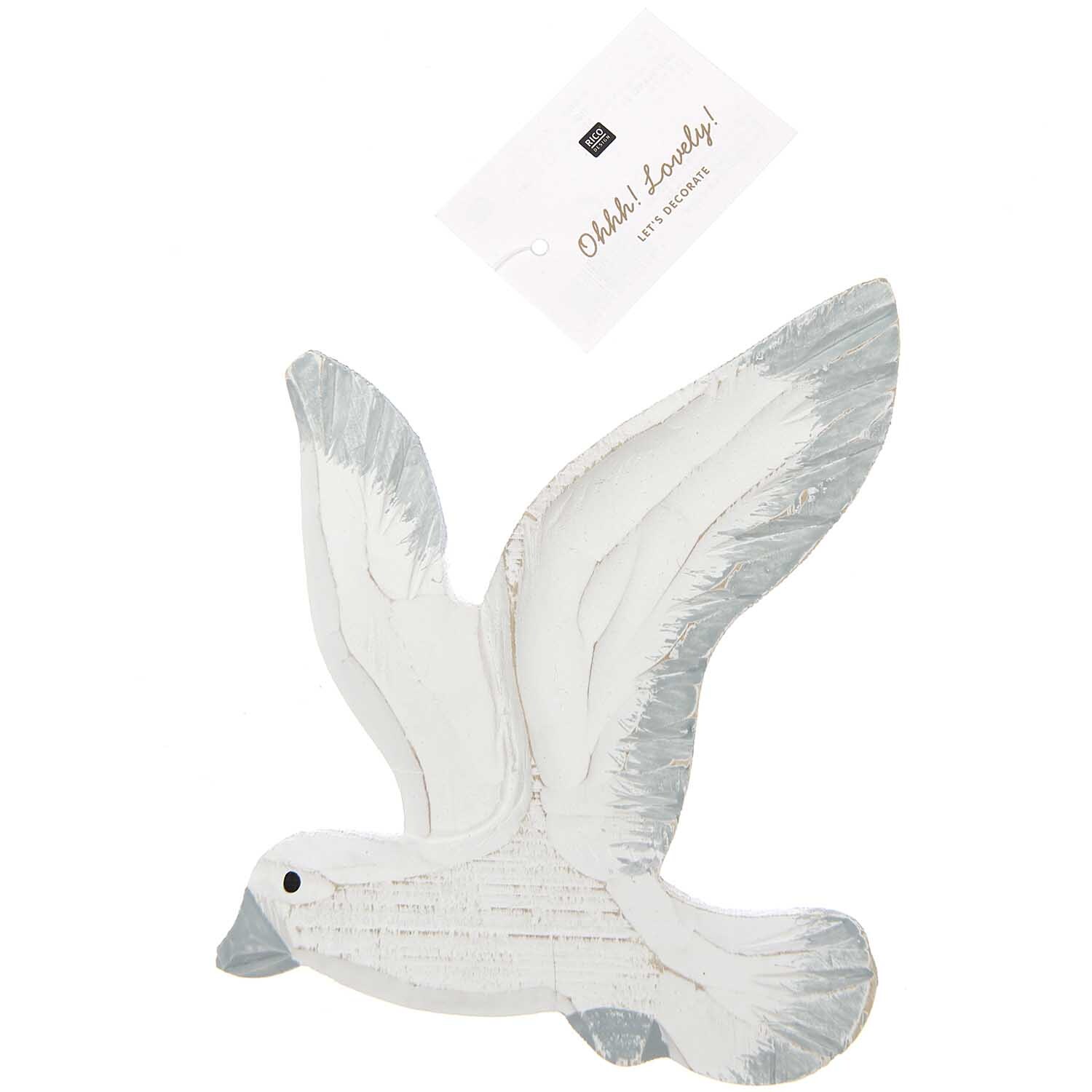 Wandhänger Möwe grau-weiß 15x13cm von Rico Design