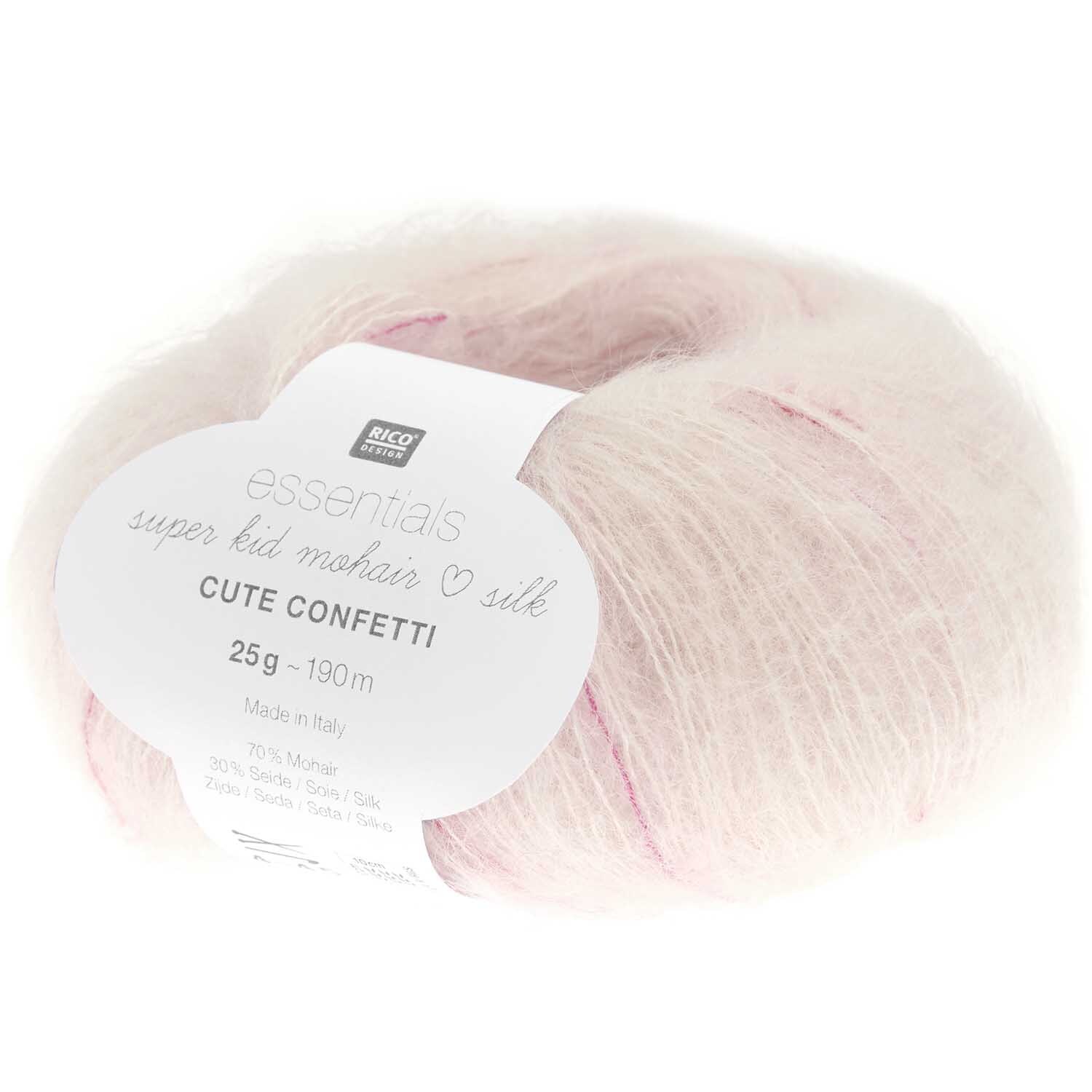 Strickset Tuch Modell 07 aus Lovewool Nr. 18: Weiches, rosa Garnknäuel von Rico Design, ideal für elegante Strickprojekte.