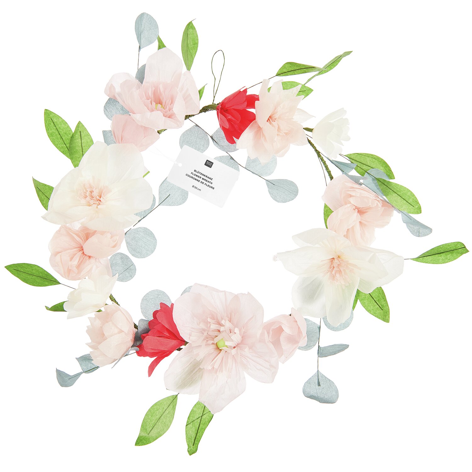 Blütenkranz Papier Rosé Ø50cm von Rico Design