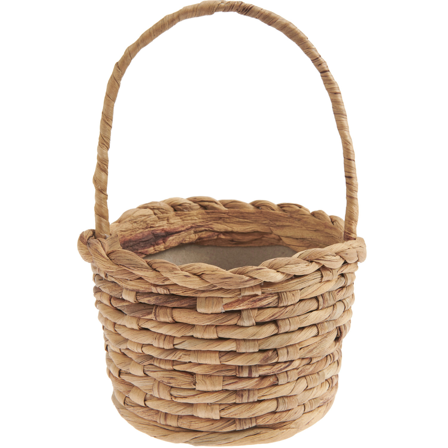 Korb geflochten von Rico Design, naturfarben, mit Henkel, ideal für Dekorationen, Ø15x23cm.