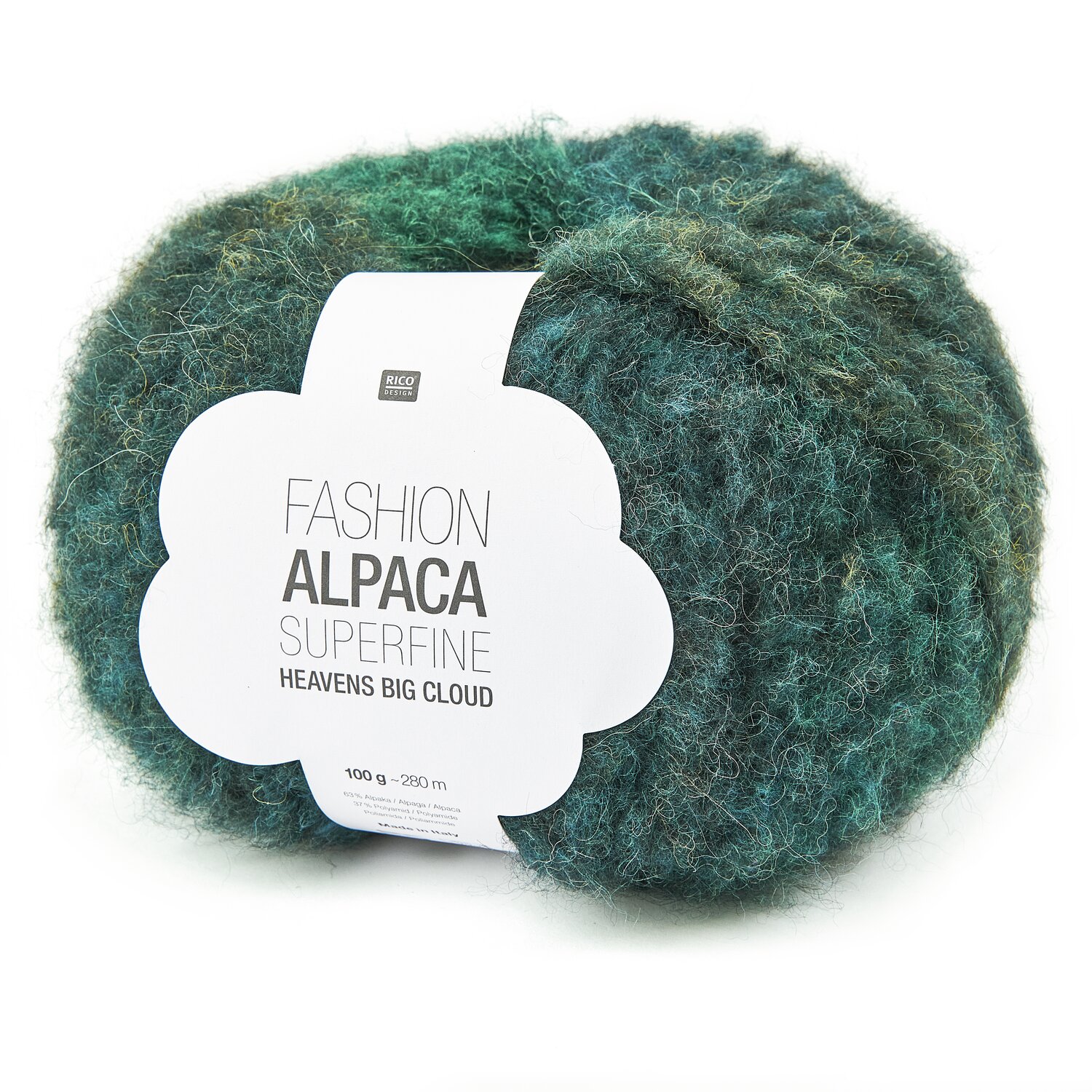 Fashion Alpaca Superfine Heavens Big Cloud: Weiches Garn in Grün von Rico Design, ideal für Strickprojekte.