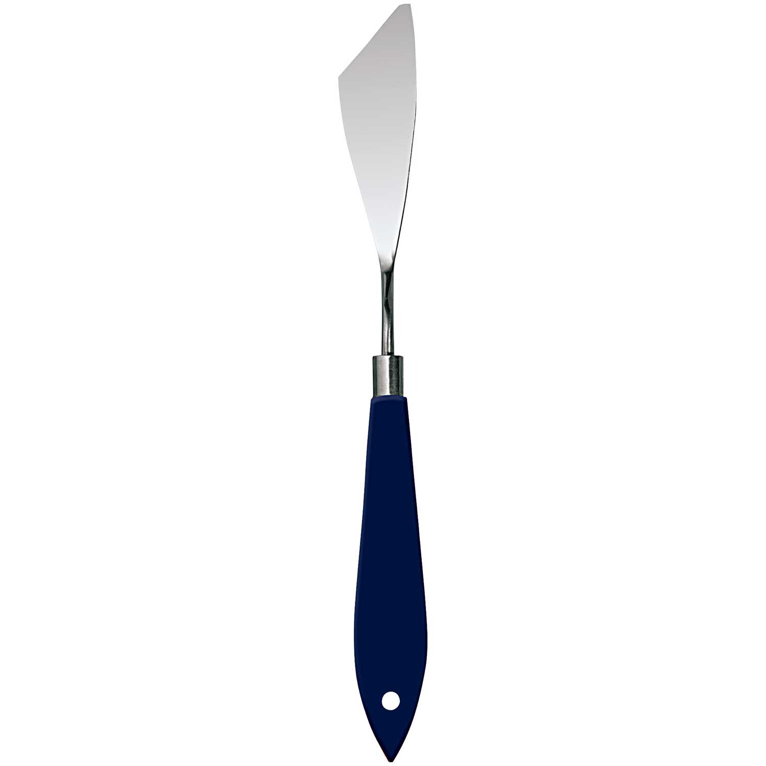 Spachtel blau Nr.13 von Rico Design mit ergonomischem Griff und spitz zulaufender Klinge. Ideal für präzises Arbeiten.