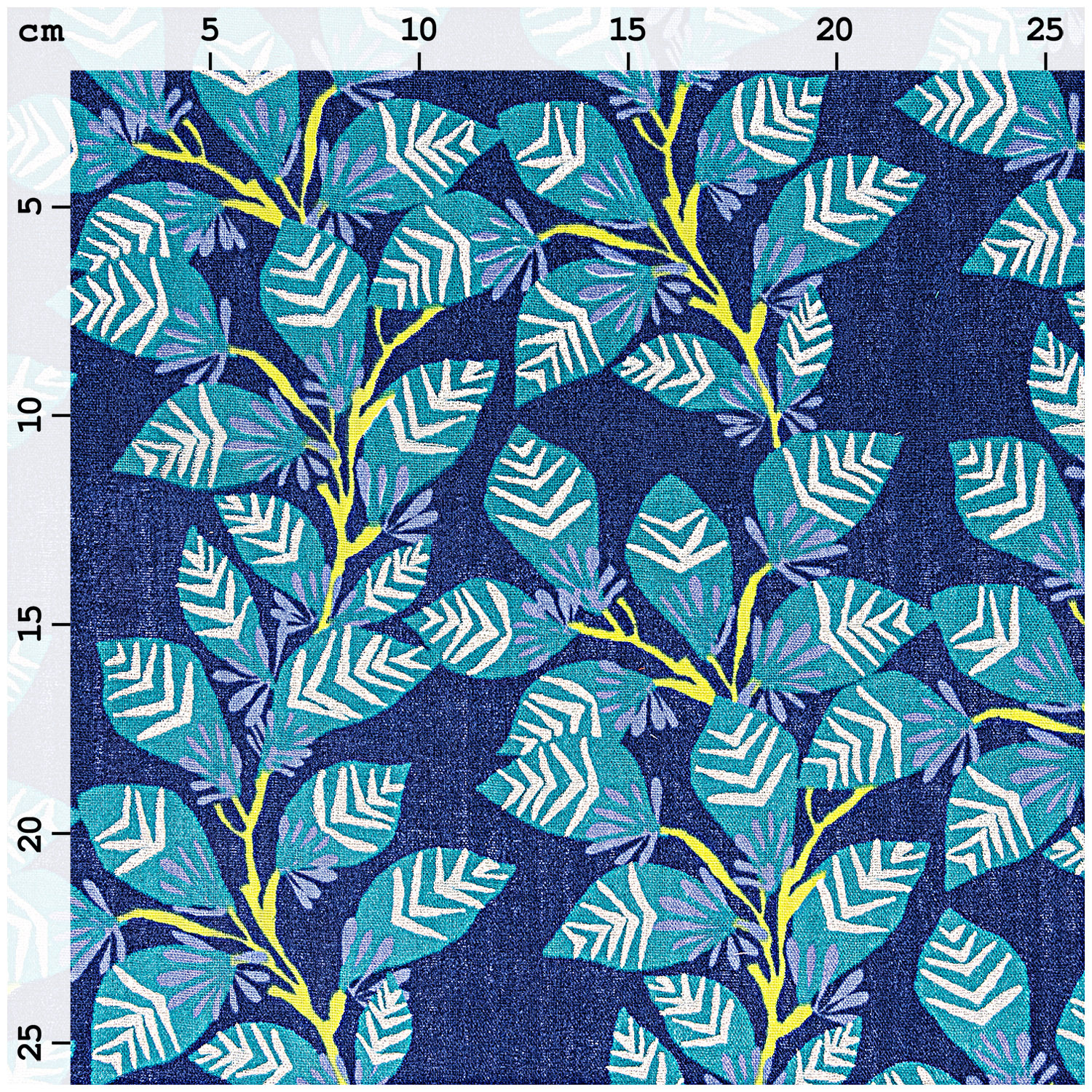 Musselin-Druckstoff Aloha Ranke Hot Foil 140cm von Rico Design
