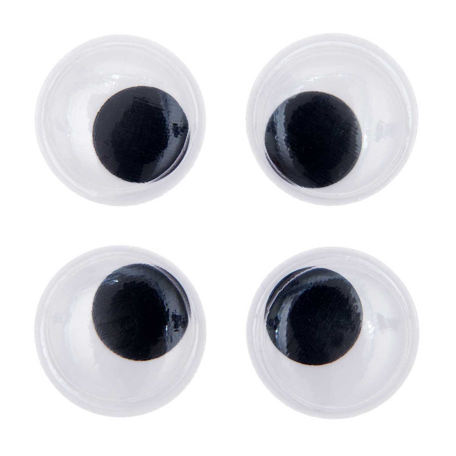 Wackelaugen klassisch 35mm 4 Stück von Rico Design, schwarz-weiße Augen für kreative Bastelprojekte. Ideal für Puppen und Dekorationen.