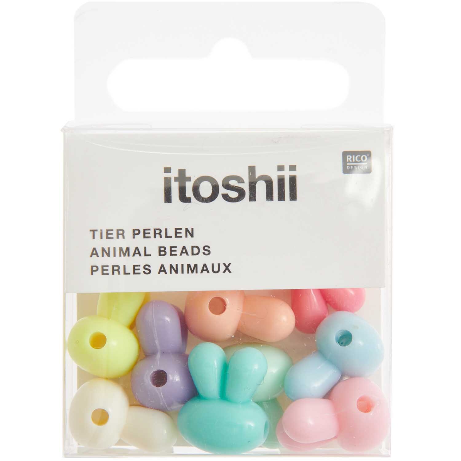 itoshii Hasen Perlen pastell 13x15mm 9 Stück von Rico Design