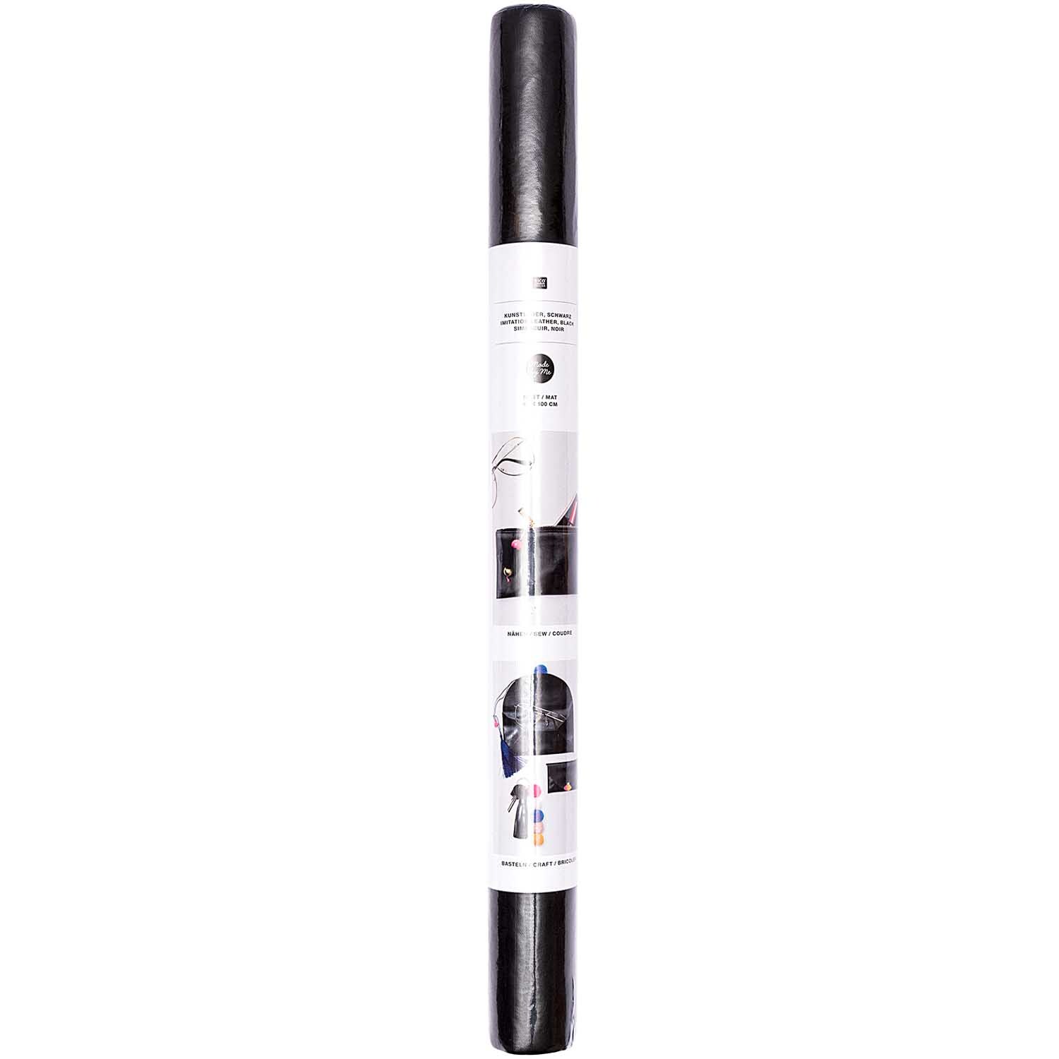 Kunstleder matt 45x100cm von Rico Design in einer Rolle, ideal für kreative Projekte.
