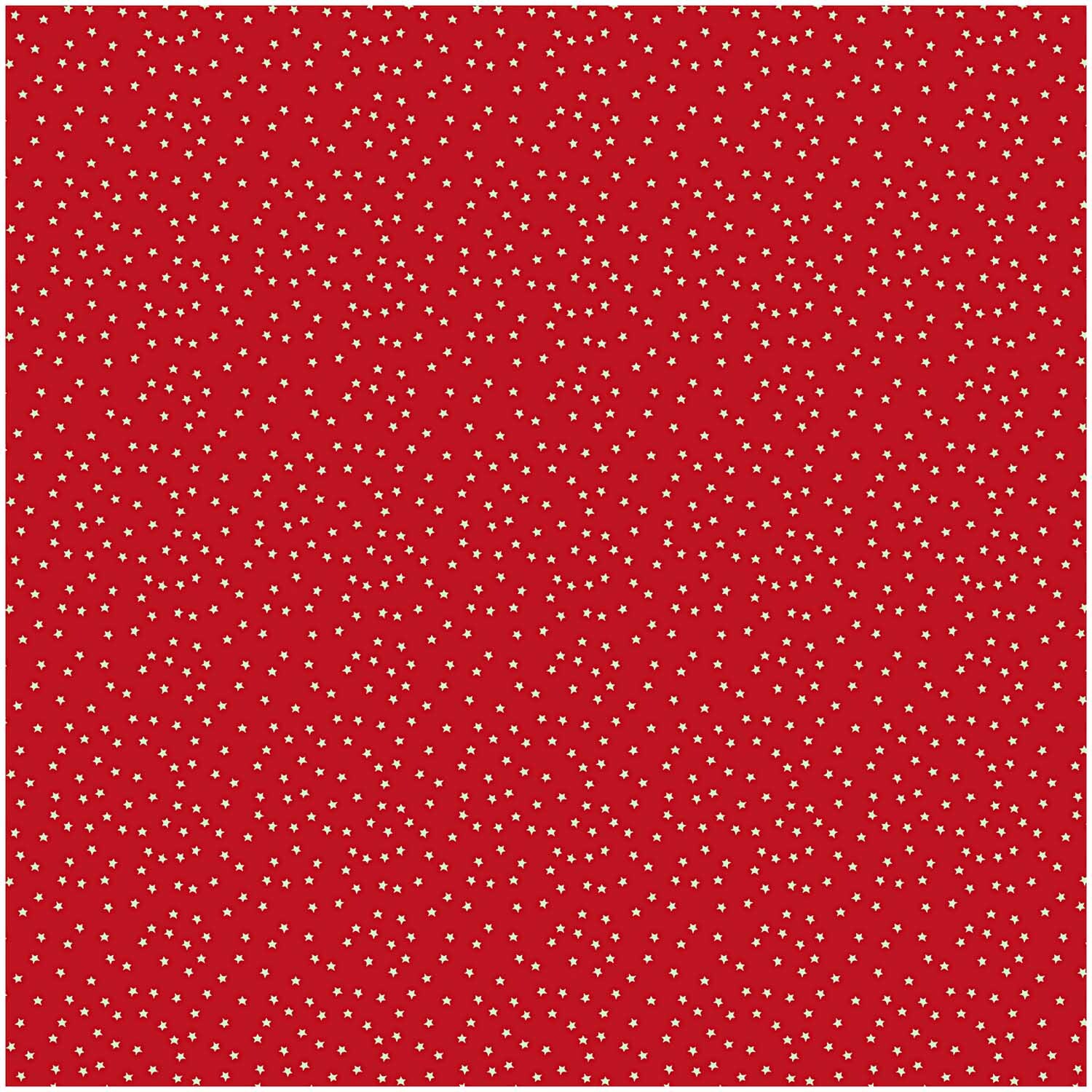 Stoff Sterne rot-natur 140cm: Roter Stoff mit naturfarbenen Sternen von Rico Design, ideal für kreative Projekte.