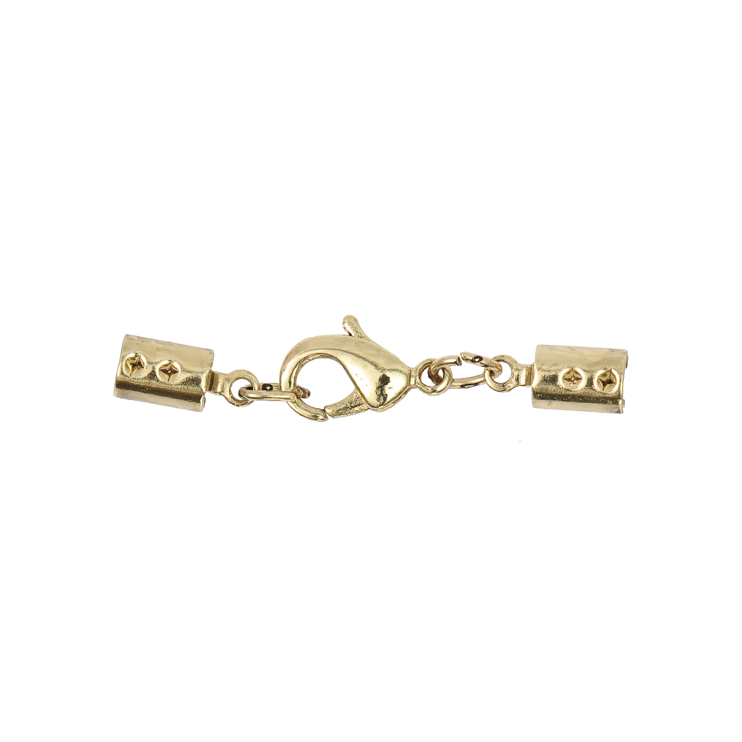 Lederbandverschluss gold 3mm von Rico Design, zeigt einen eleganten Verschluss in Goldoptik.