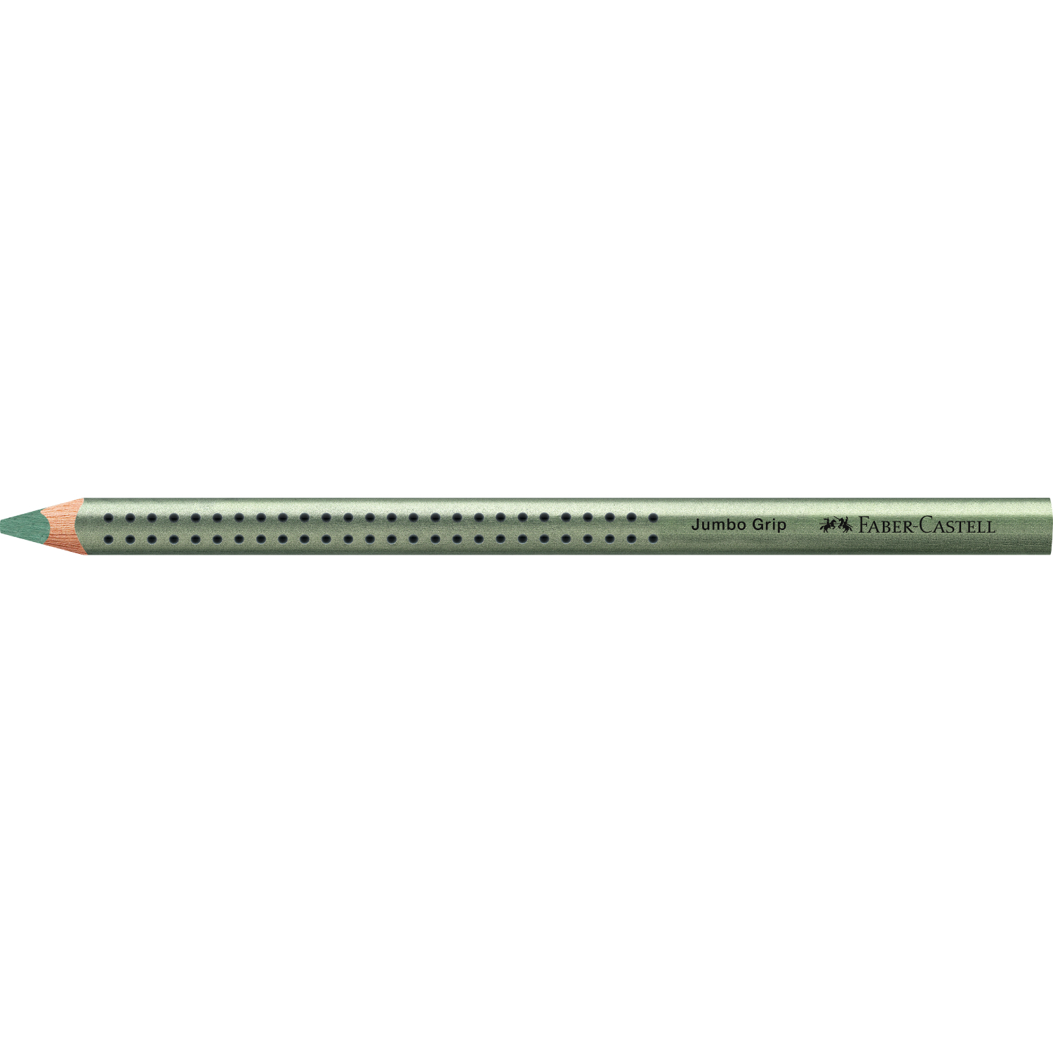 Jumbo Grip metallic Bleistift in Grün von Faber Castell, ideal für komfortables Schreiben und Zeichnen.