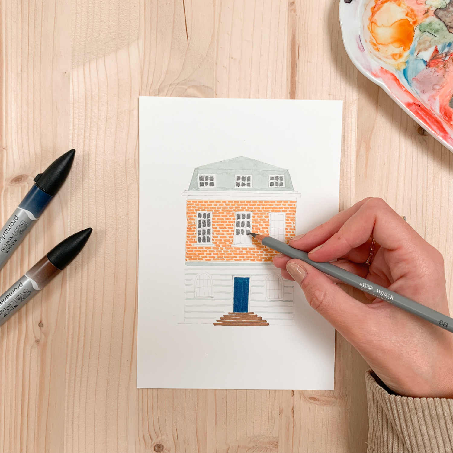 Anleitung Urban Watercolouring mit Aquarellmarkern von idee. Creativmarkt 