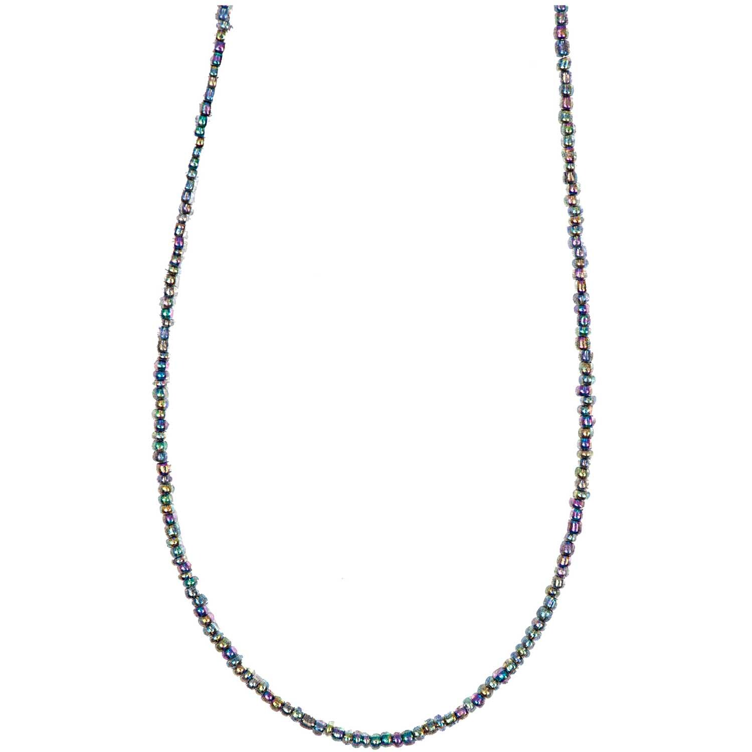 Rocailles Kette mehrfarbig blau 70cm von Rico Design: Elegante Halskette mit bunten Perlen.