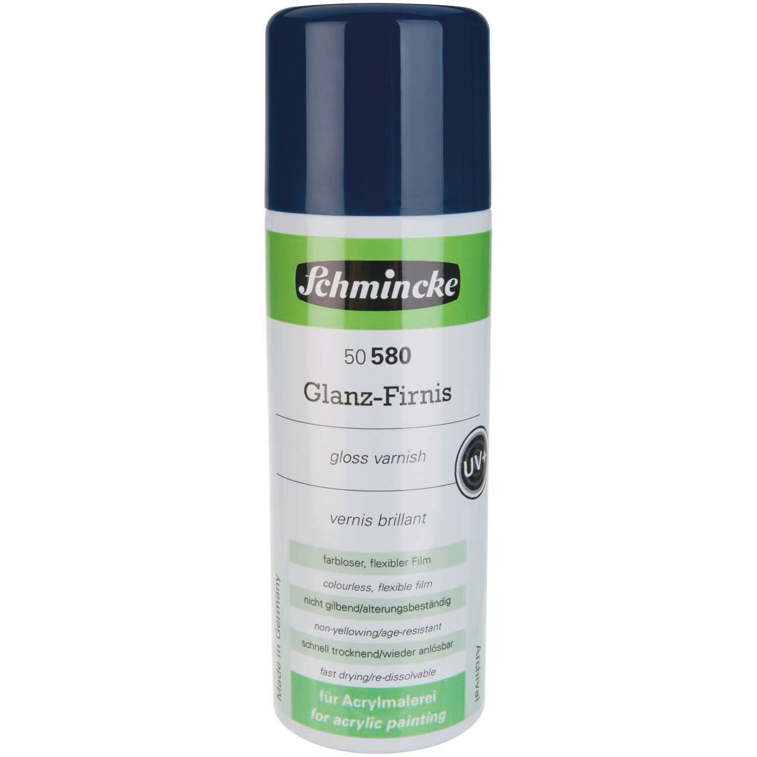 Aerospray Glanz-Firnis 300ml von Schmincke, transparent, in einer Sprühdose für Acrylmalerei.