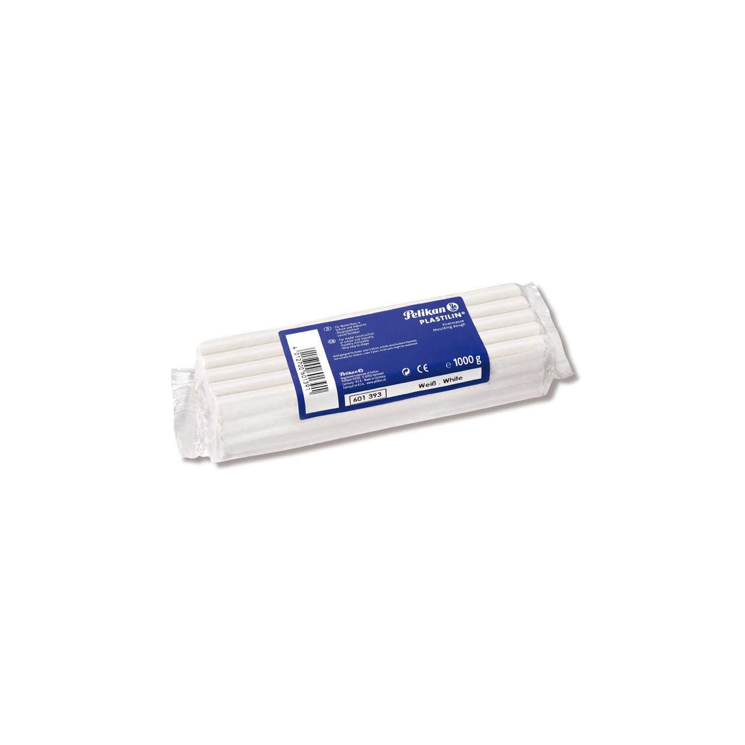 Plastilin Knetmasse von Pelikan in Weiß, ideal für kreative Projekte und Modellierarbeiten.