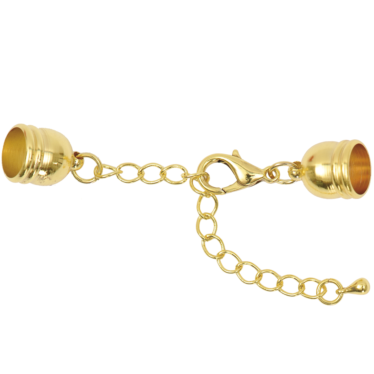 Endverschluss gold 10mm von Rico Design: Eleganter Verschluss mit Kettenelementen, ideal für Schmuckdesigns.